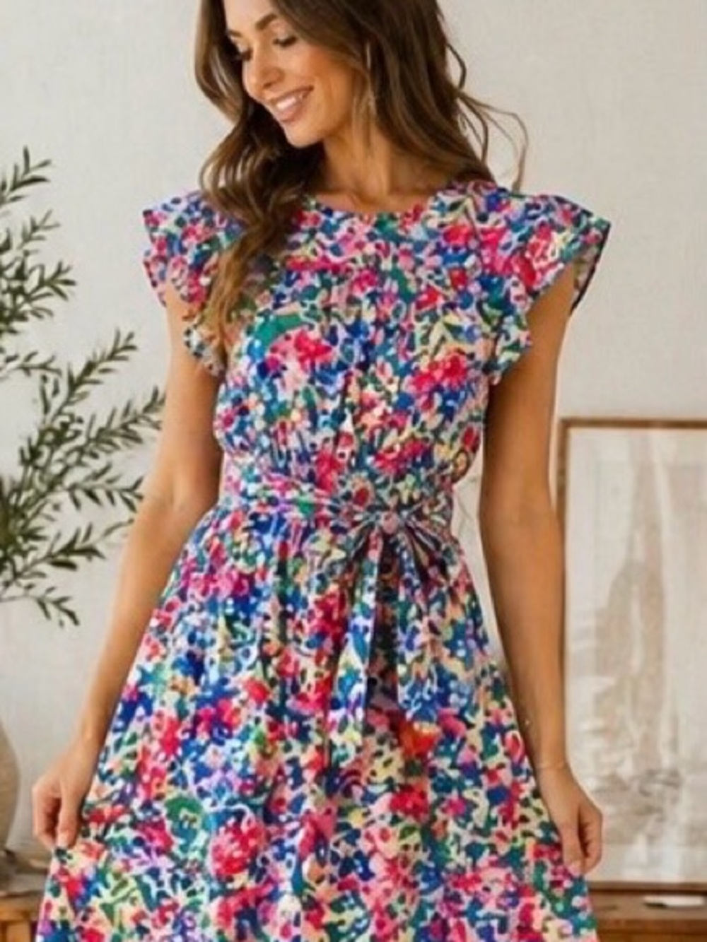 Pinch Floral Midi Dress in Multicolor